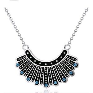 Aoboco~925 Silver Ruth Bader Ginsburg Pendant Necklace Dissent Collar